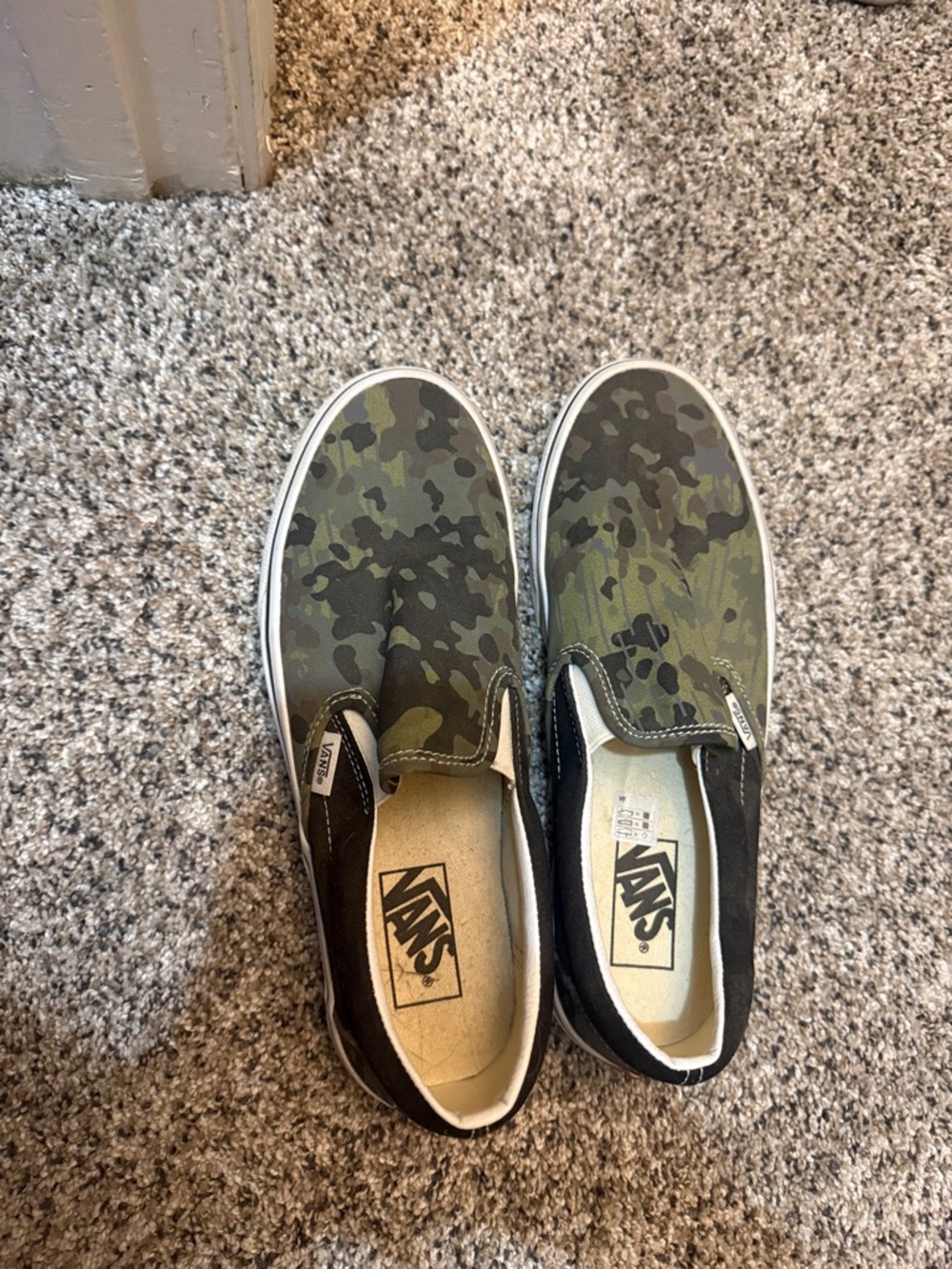 Vans Slip-On Camouflage Skate Shoes - Green Camo